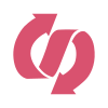 pink icon of a curly arrow