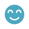 teal icon of smiling face